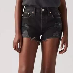 Levi’s Premium 501® Original Fit High Rise Women's Shorts Black Sz 33 NWT